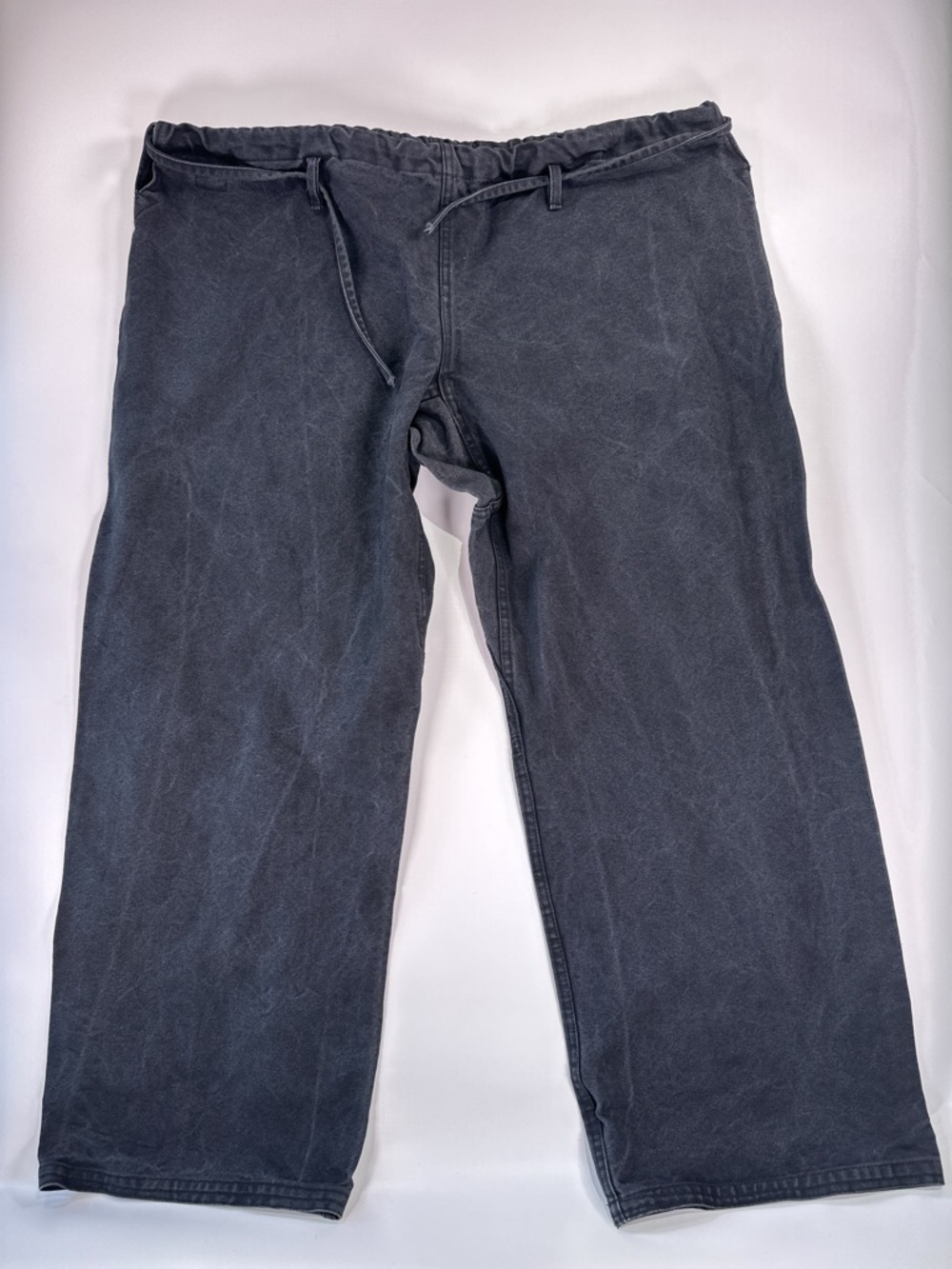 LIONS Men’s Wide Leg Canvas Pants Faded Black Drawstring one size - Picture 2 of 12